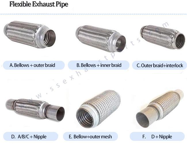 1.0mm 2"×6" Stainless Steel Exhaust Flex Pipe For Generator