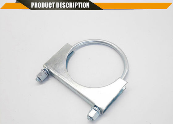 U Bolt Exhaust Muffler Clamp Carbon Steel Saddle , Exhaust Clamp