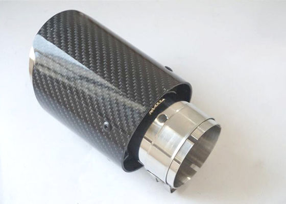 Glossy 89mm Outlet 54mm Inlet Carbon Fiber Exhaust Tips
