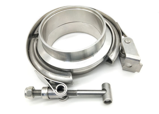 Polished 3 Inch  19mm Titanium V Band Clamp