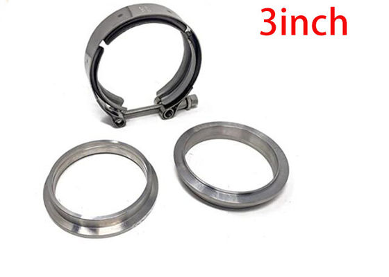 3 Inch V Band Clamp 2.0mm Stainless Steel Exhaust Parts With CNC Flanges
