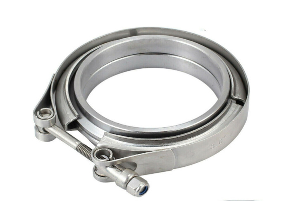 Ss304 3 Inch V Band Clamp 2mm Stainless Steel Exhaust Parts With Cnc Flanges