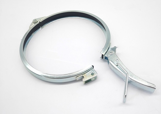 1.0mm Round Duct V Band Clamp 4 Inch Galvanized Steel Lever Lock Ring