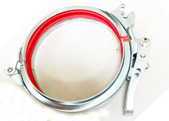 Dust Extraction Galvanized Steel Clamps 150mm Adjustable Lever With Gasket