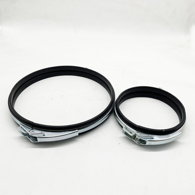 Black Air Duct Galvanised Clamps Rubber Lined For Hvac Systems