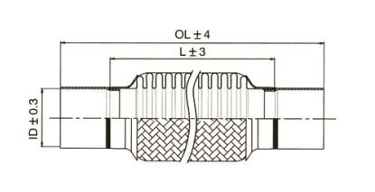 Stainless Steel  2 X 6  X 10 Inch SS201 Exhaust Flex Coupling