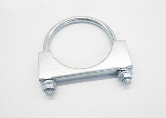 U Bolt Exhaust Muffler Clamp Carbon Steel Saddle , Exhaust Clamp