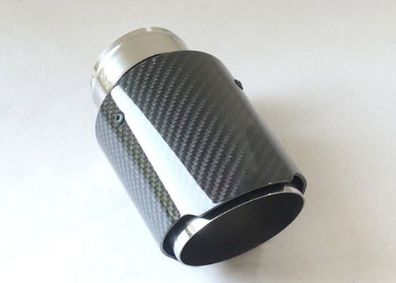 Glossy 89mm Outlet 54mm Inlet Carbon Fiber Exhaust Tips