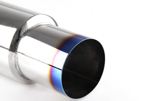 Titanium Burnt Tip 2.5&quot; Inlet 4&quot; Outlet Exhaust Pipe Muffler