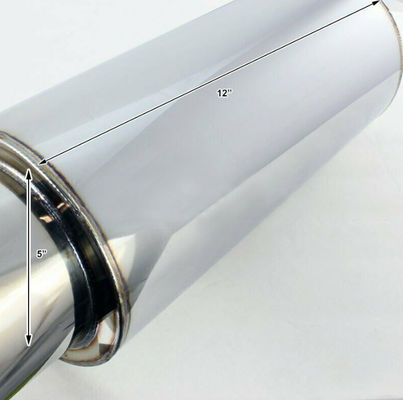 Round 2.5 &quot; Inlet  4&quot; Outlet Stainless Steel Exhaust Muffler