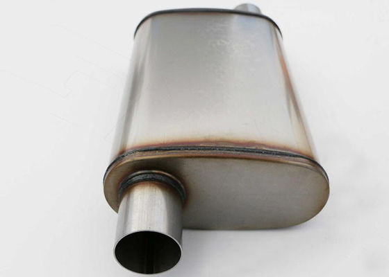 Oval 2.5&quot; Inlet Outlet SS 409 Muffler For Magnaflow