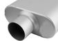 Black Painted Aluminized Steel 2 Chamber Mufflers 3.00 Center Inlet / 2.50 Dual Outlet
