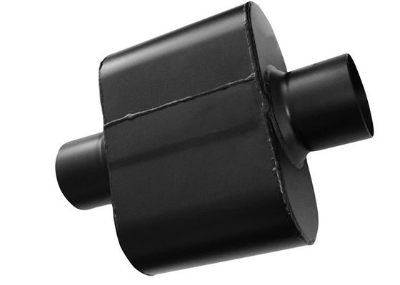 Black Painted Ss409 2.5 In Single Chamber Race Muffler