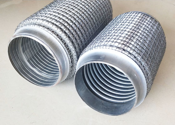 2&quot; Id X 8&quot; Long Universal Exhaust Flex Pipe With Interlock Liner / Wire Mesh