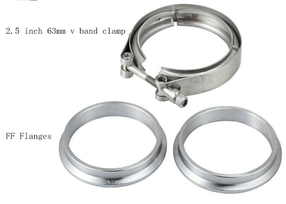 Ss304 3 Inch V Band Clamp 2mm Stainless Steel Exhaust Parts With Cnc Flanges