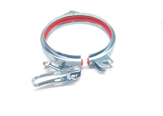 Adjustable Bolt Lock Ring 100mm Duct Hose Clamp For Dust Extraction Flanged