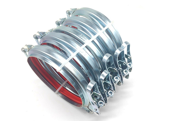 Adjustable Bolt Lock Ring 100mm Duct Hose Clamp For Dust Extraction Flanged