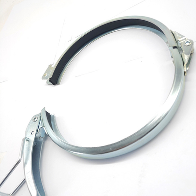 1.0mm Round Duct V Band Clamp 4 Inch Galvanized Steel Lever Lock Ring