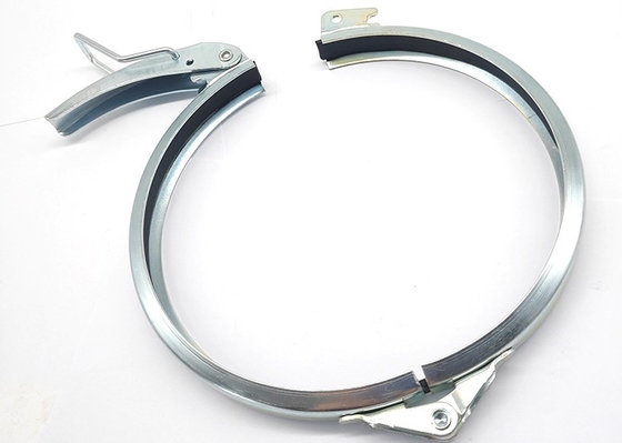 1.0mm Round Duct V Band Clamp 4 Inch Galvanized Steel Lever Lock Ring