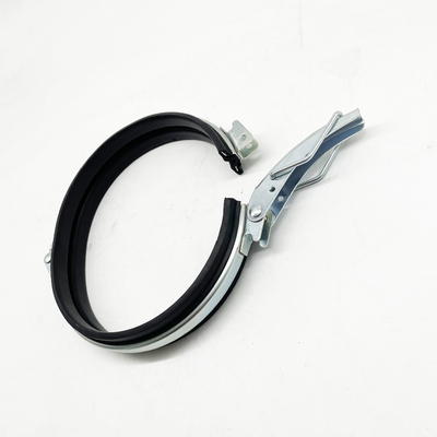 Black Air Duct Galvanised Clamps Rubber Lined For Hvac Systems
