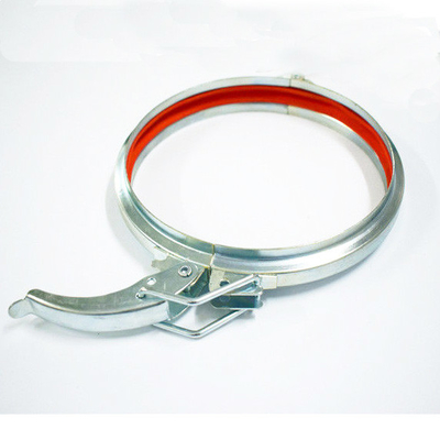 Circular 150mm Air Duct Clamp Galvanized Quick Release Lever For Dust Collection